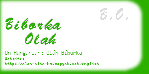 biborka olah business card